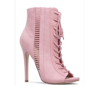 Mauve colored booties